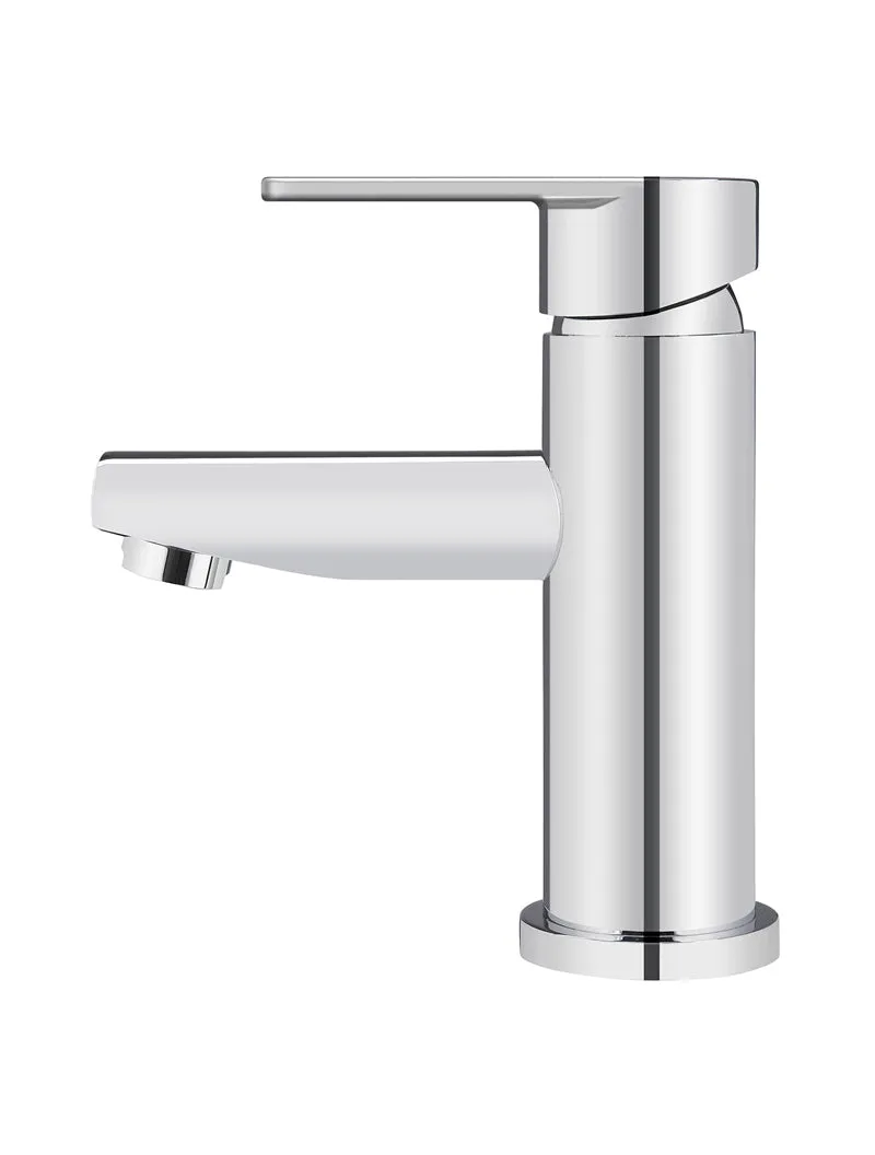 Round Paddle Basin Mixer - Polished Chrome