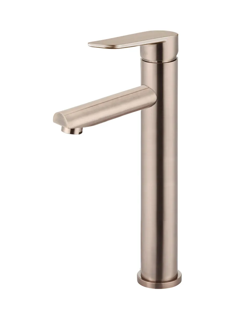 Round Paddle Tall Basin Mixer - Champagne