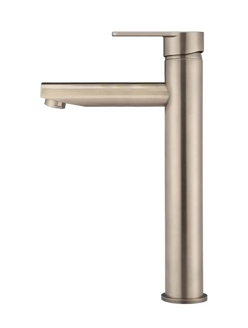 Round Paddle Tall Basin Mixer - Champagne