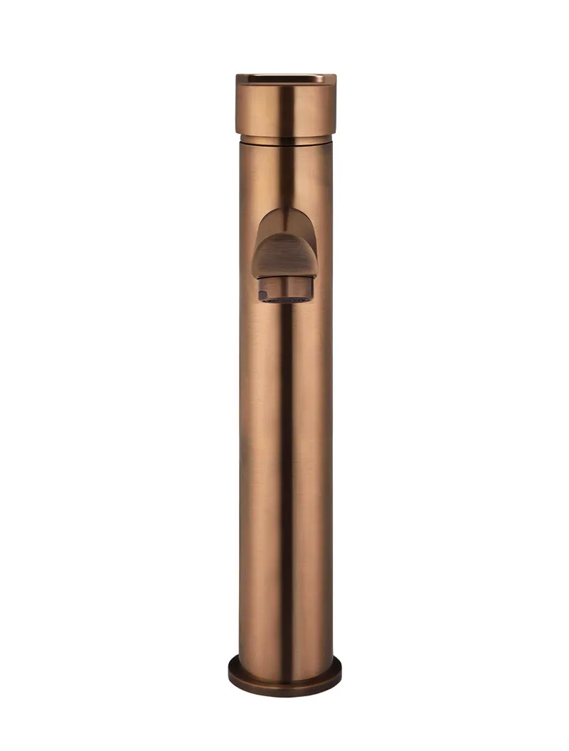 Round Paddle Tall Basin Mixer - Lustre Bronze