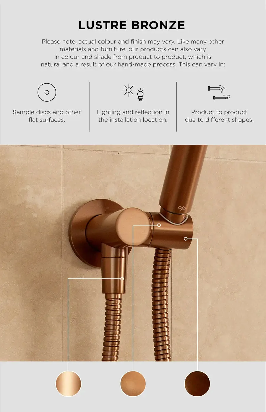 Round Pinless Basin Mixer - Lustre Bronze