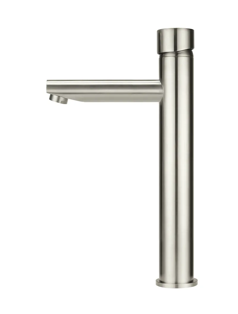 Round Pinless Tall Basin Mixer - PVD Brushed Nickel