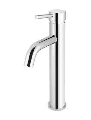 Round Tall Basin Mixer Curved - Polished Chrome