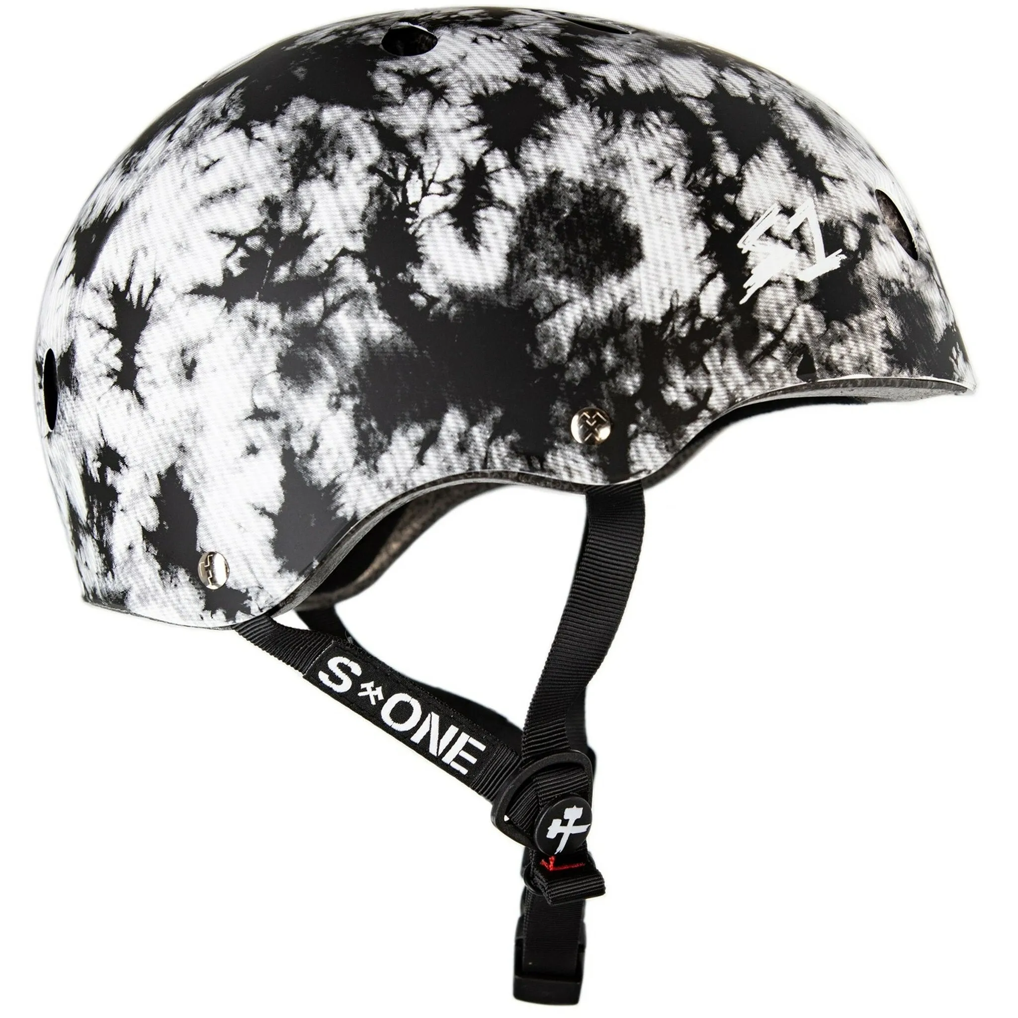 S1 Lifer Helmet - Black and White Tie-Dye Matte