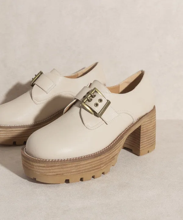 Sarah - Buckled Platform Loafers For women