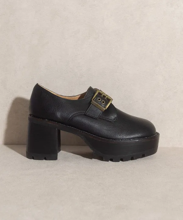 Sarah - Buckled Platform Loafers For women