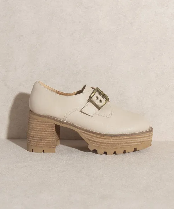 Sarah - Buckled Platform Loafers For women