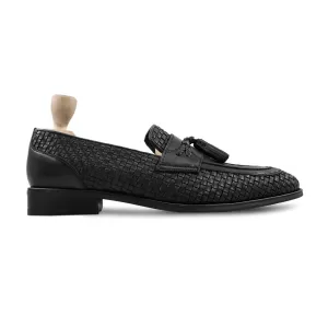 Seiji - Men's Black Hand Woven Leather Loafer