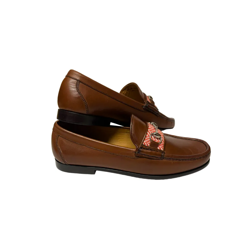 Smathers & Branson x Murray's HERRINGBONE DOWNING BIT LOAFER Nantucket Red with Natural/Chestnut