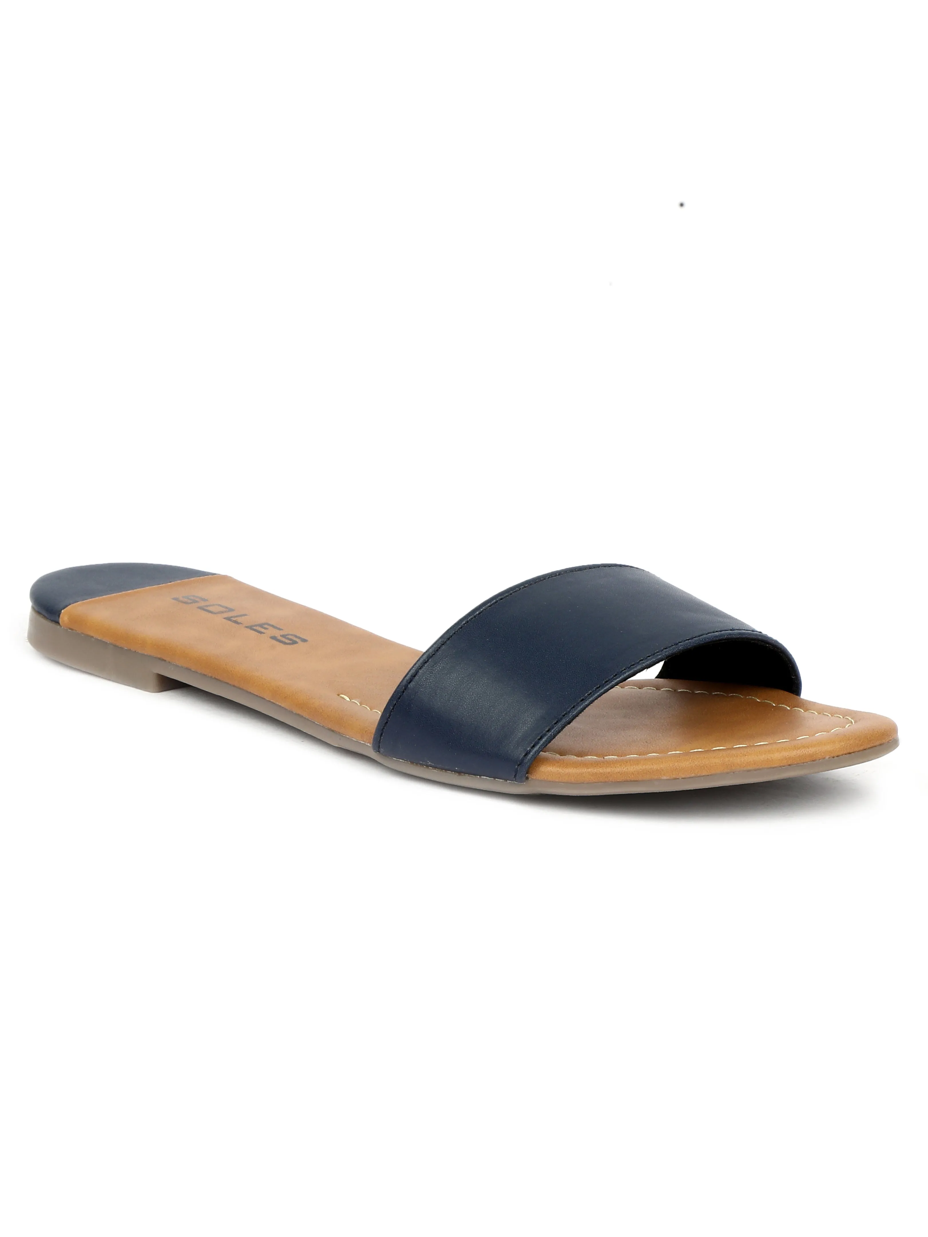 SOLES Vibrant Blue Flat Sandals