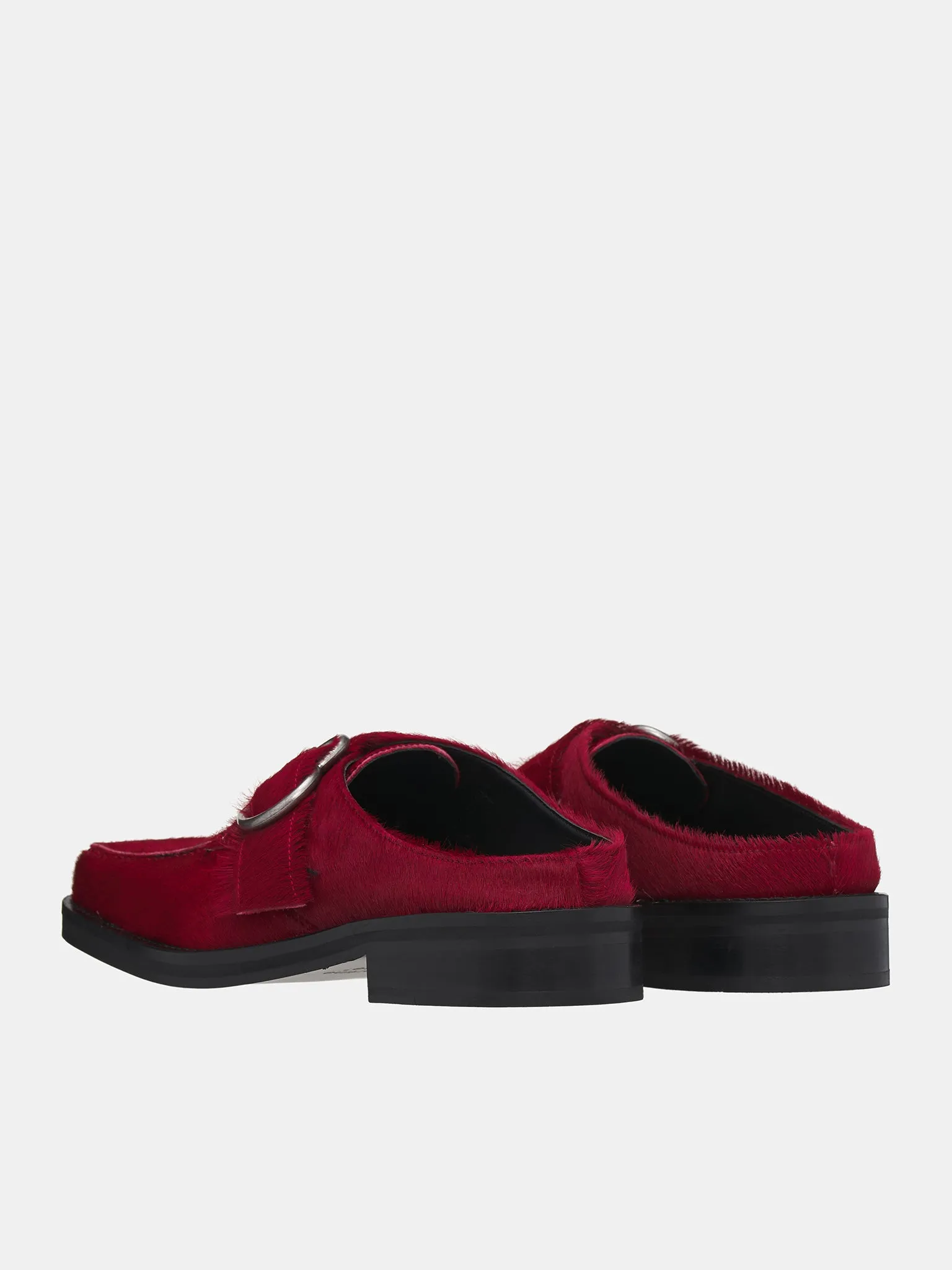 Square Toe Buckle Mules (1056LF03100M-RED)