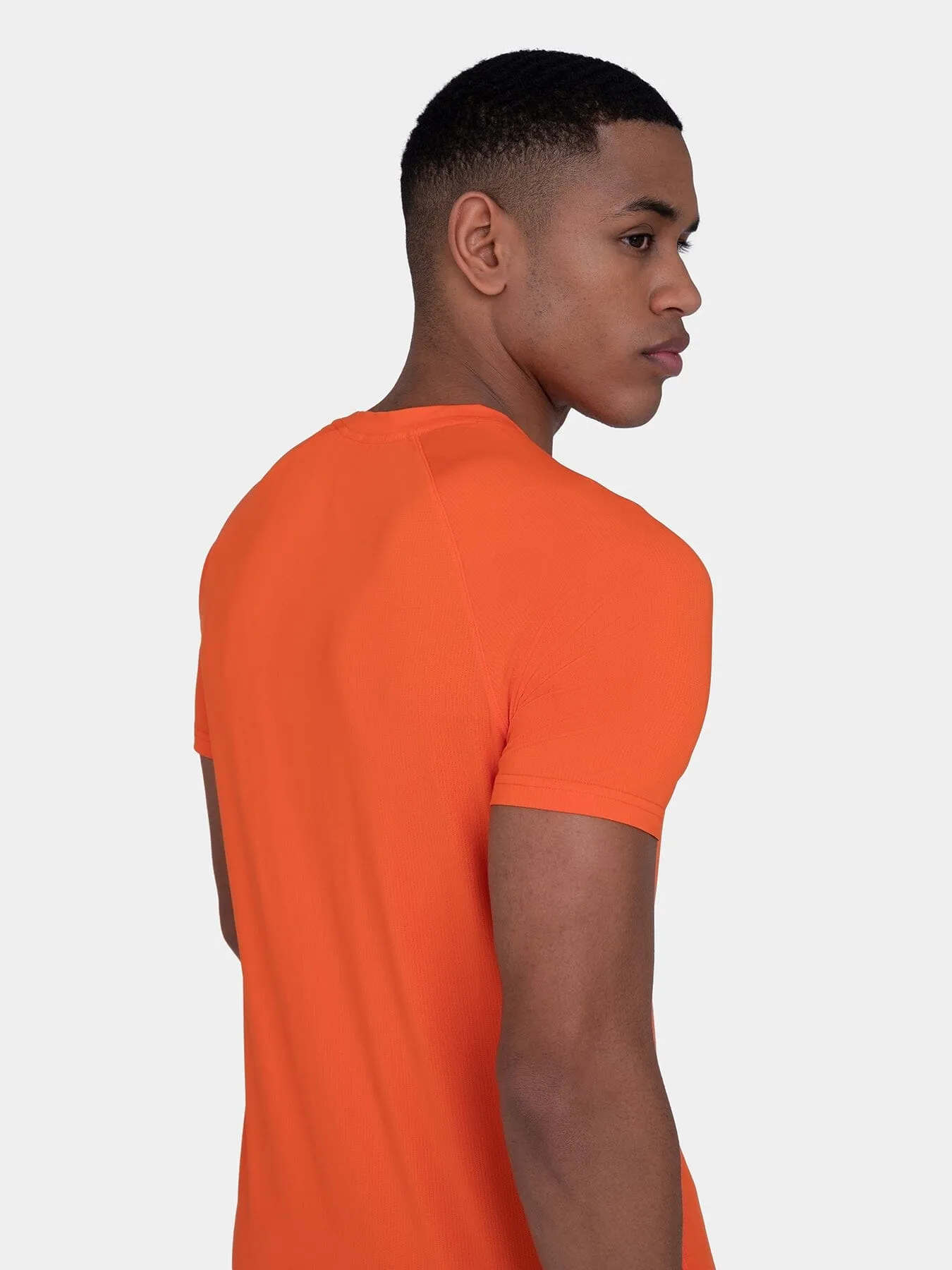 Stamina Short Sleeve Crew Neck Running Top For Men With Back Zip Pocket