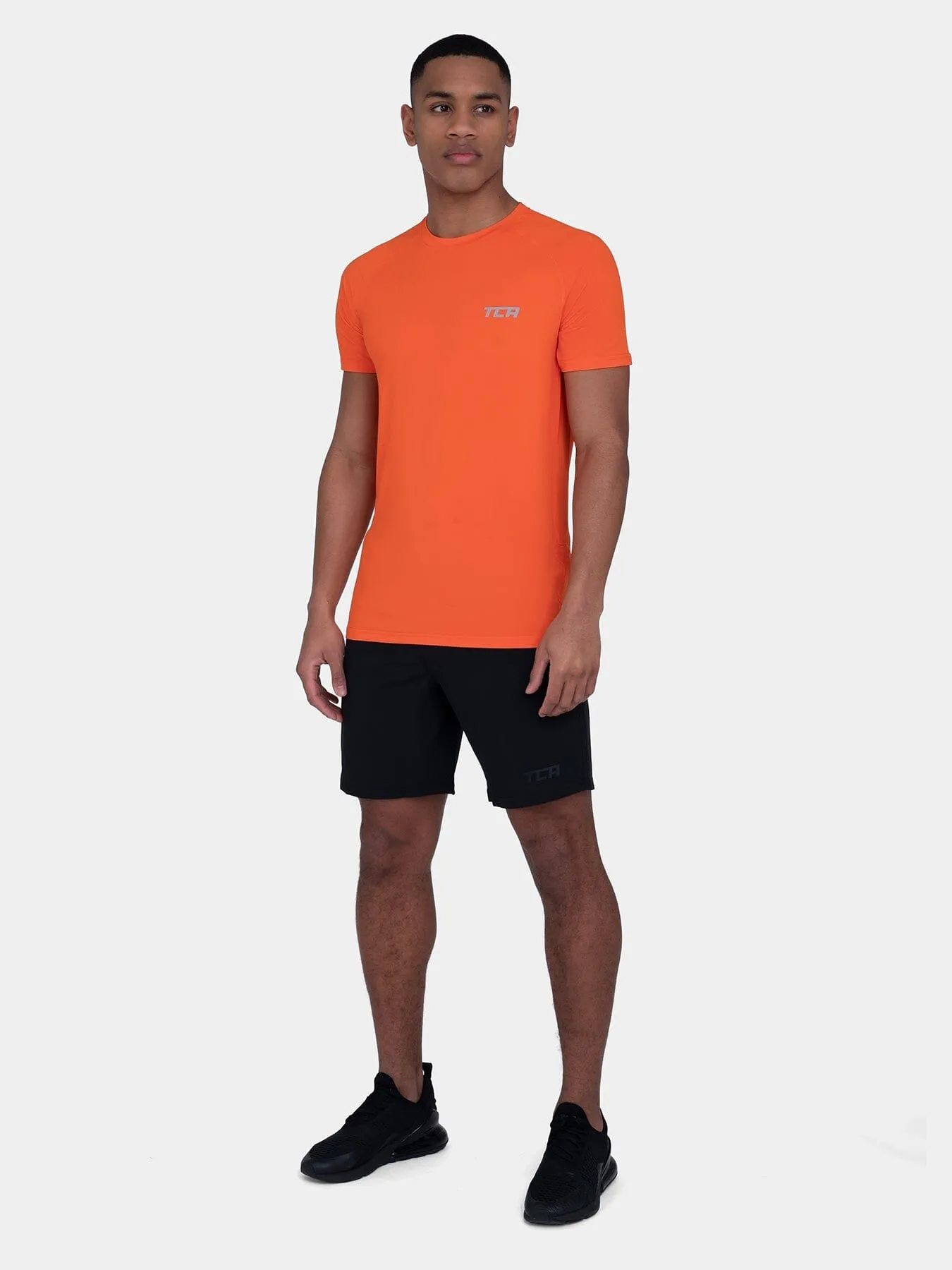 Stamina Short Sleeve Crew Neck Running Top For Men With Back Zip Pocket