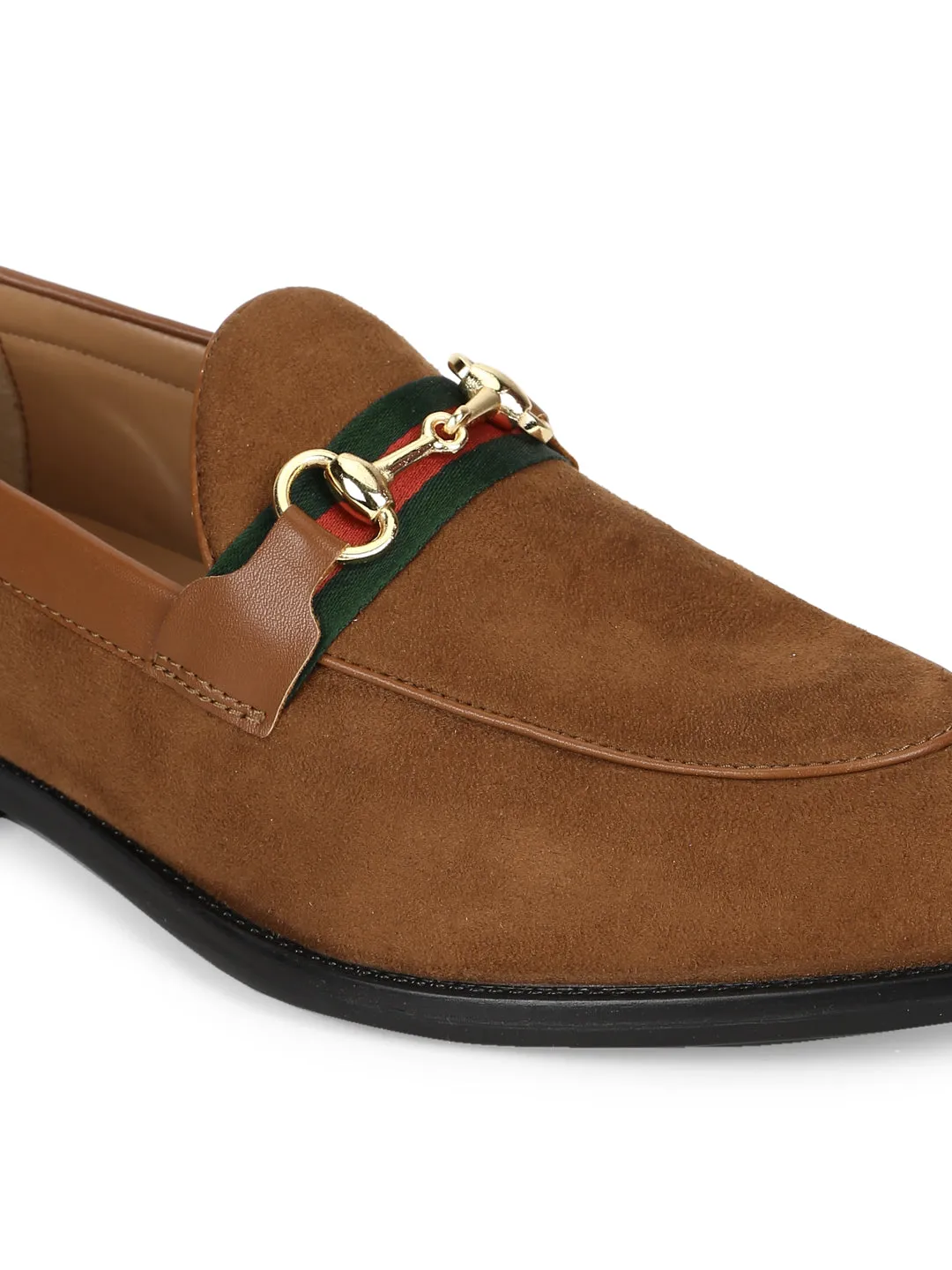 Tan Suede Men's Low Heel Chained Loafers (TC-SM-5002-TANSUE)