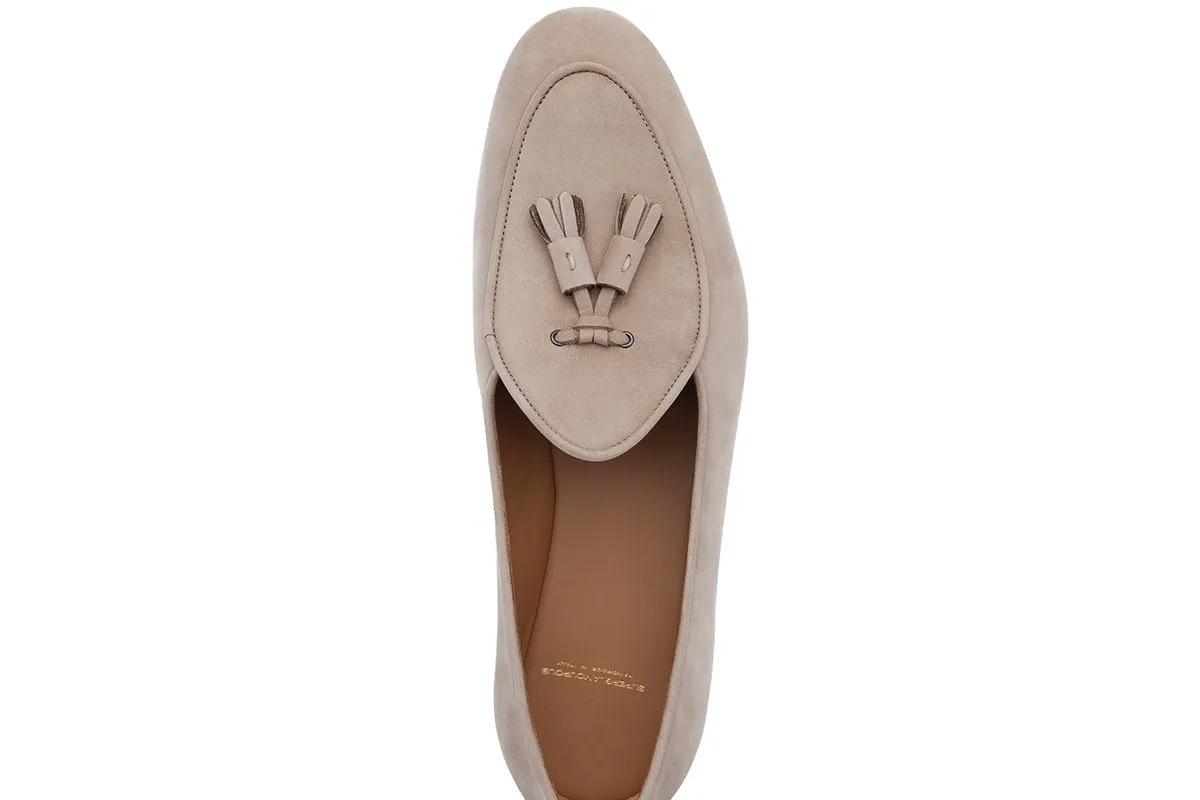 TANGERINE 2 NABUK TAUPE BELGIAN LOAFERS