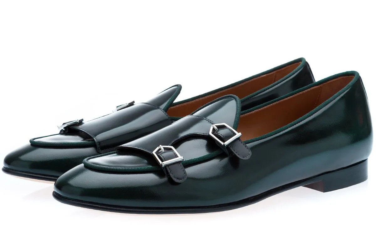 TANGERINE 7 BRUSHED GREEN BELGIAN LOAFERS