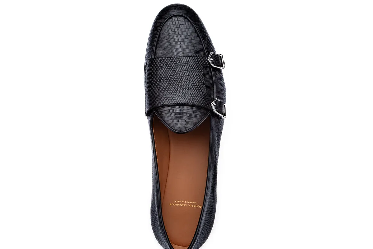 TANGERINE 7 TEJUS BLACK BELGIAN LOAFERS