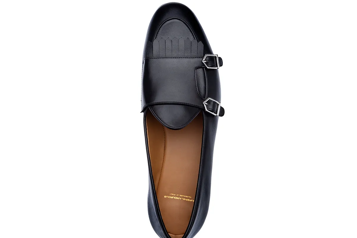 TANGERINE 7.1 NAPPA BLACK BELGIAN LOAFERS