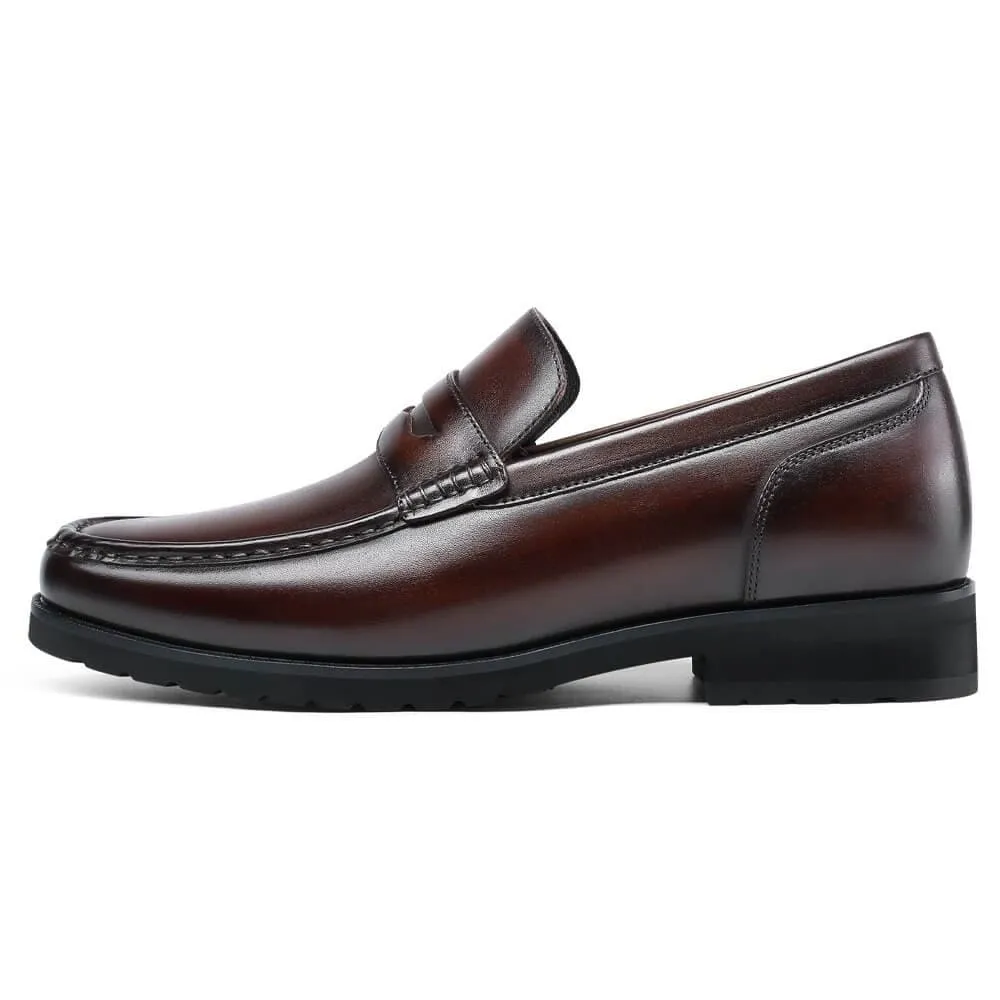 This item only ships to the United States - 6 CM / 2.36 Inches CMR CHAMARIPA Elevator Shoes - Elevate Your Stature with Brown Elevator Loafers - Add 2.36 Inches to Your Height