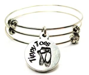 Tippy Toes Triple Style Expandable Bangle Bracelet