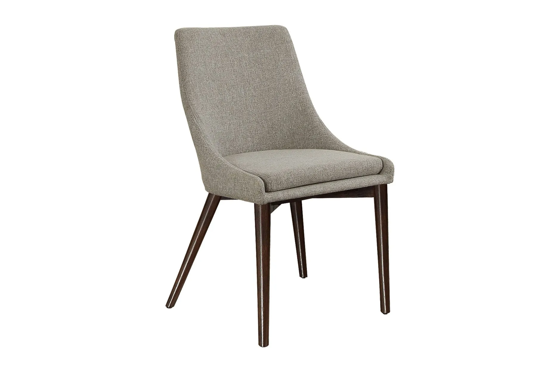 Ultra-modern Dining Chair in Grey Fabric W/ Oak Legs - Set of 2