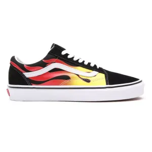 Vans scarpa sneakers da adulto con stampa fiammata Old Skool Flame VN0A38G1PHN1 nero-bianco-fiamme