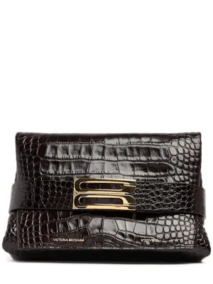 Victoria Beckham   B Buckle Chain embossed leather clutch 