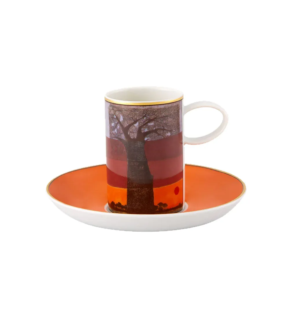 Vista Alegre Afrika Coffee Cup and Saucer, Set of 4