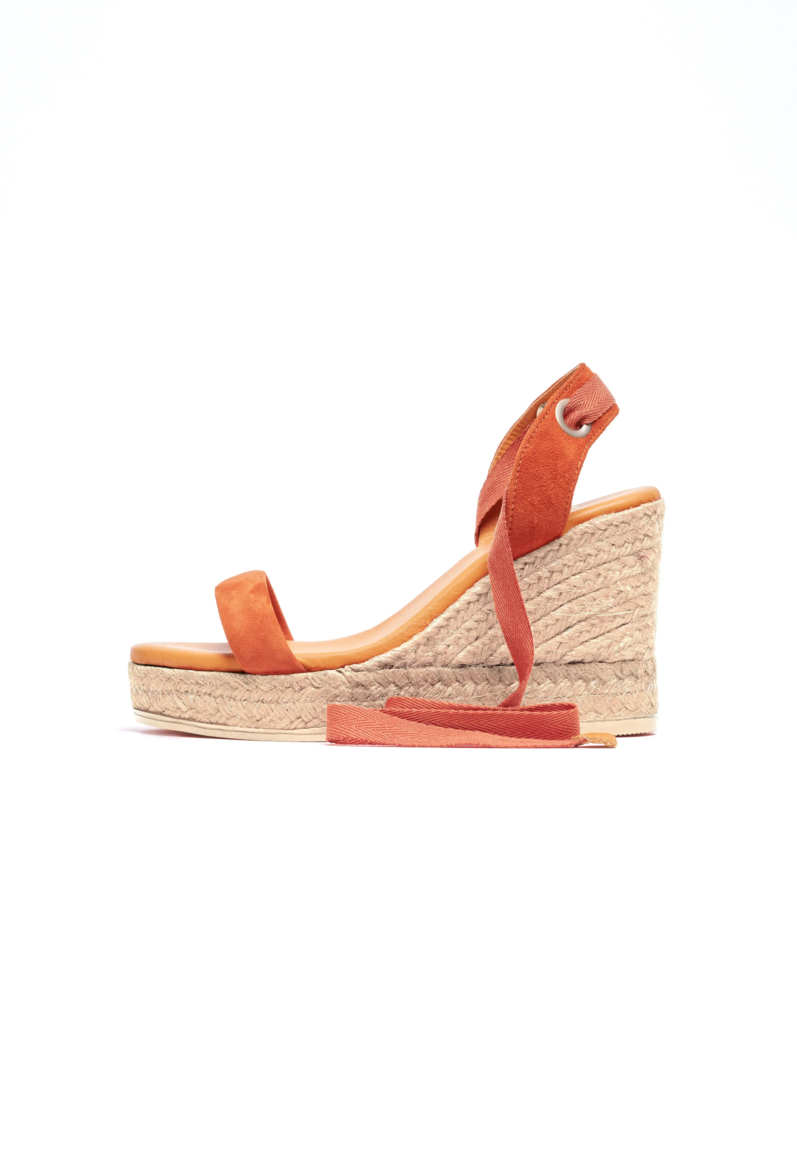 Wedge Sandals - Peach Suede