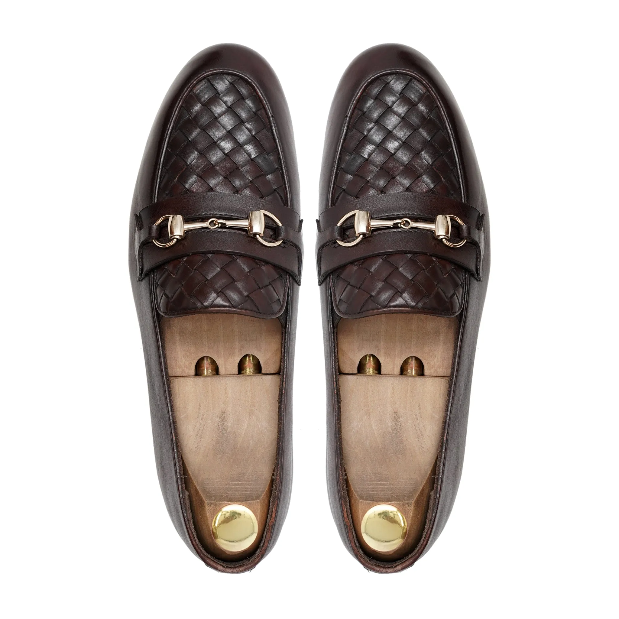 Windsorian - Men's Dark Brown Calf and Hand Woven Calf Leather Loafer