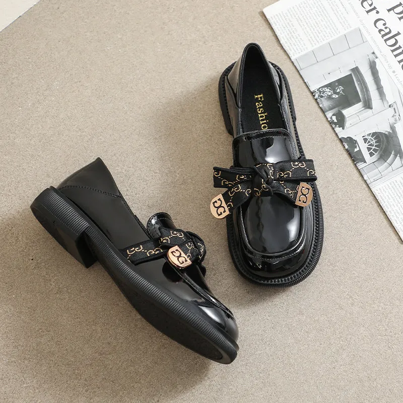 Women Glossy Leather Fashion Loafers