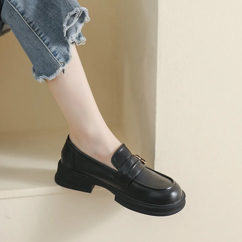 Women Minimalist Fashion Leather Casual Loafers