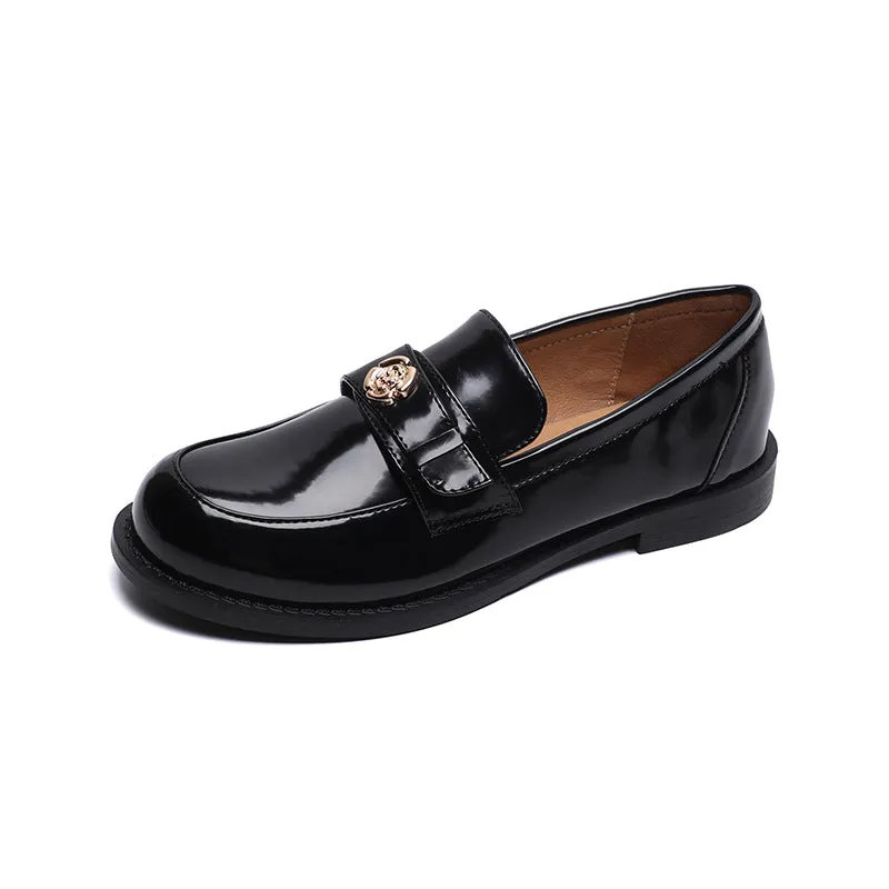 Women Minimalist Glossy Leather Casual Soft Flat Loafers