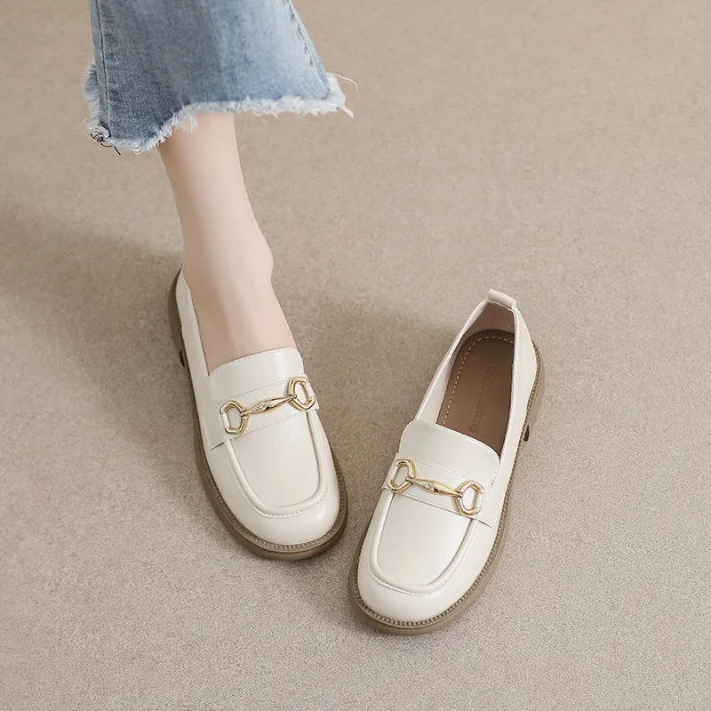 Women Retro Casual Lug Sole Loafers