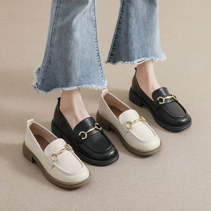 Women Retro Casual Lug Sole Loafers