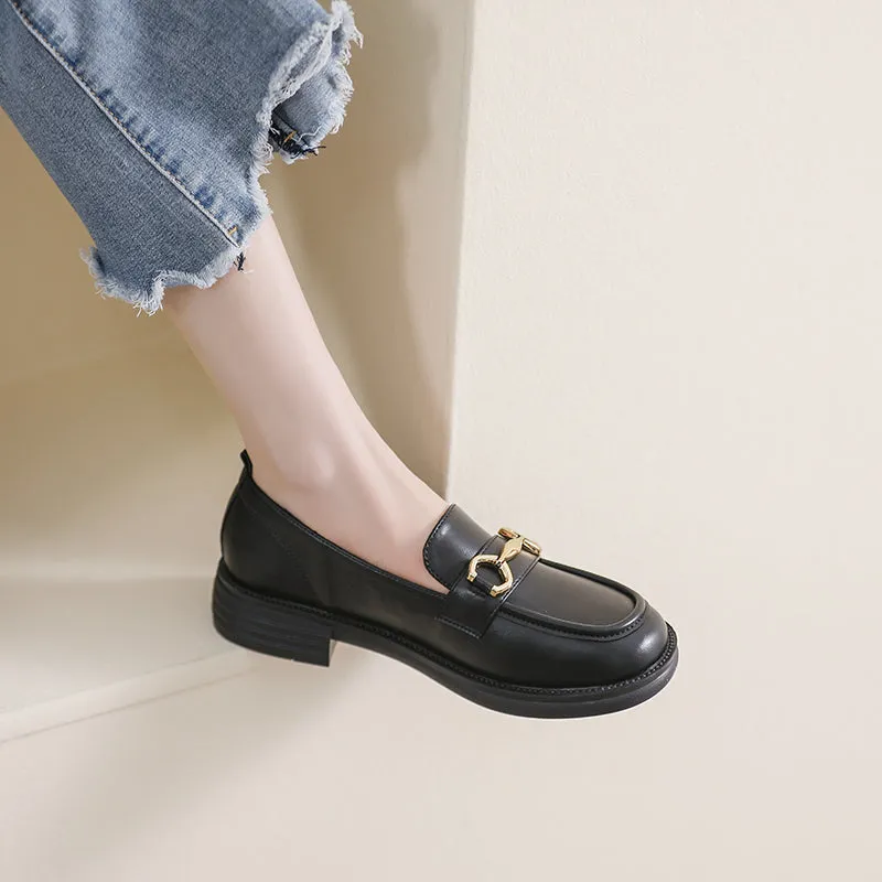 Women Retro Casual Lug Sole Loafers