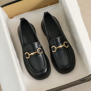 Women Retro Casual Lug Sole Loafers