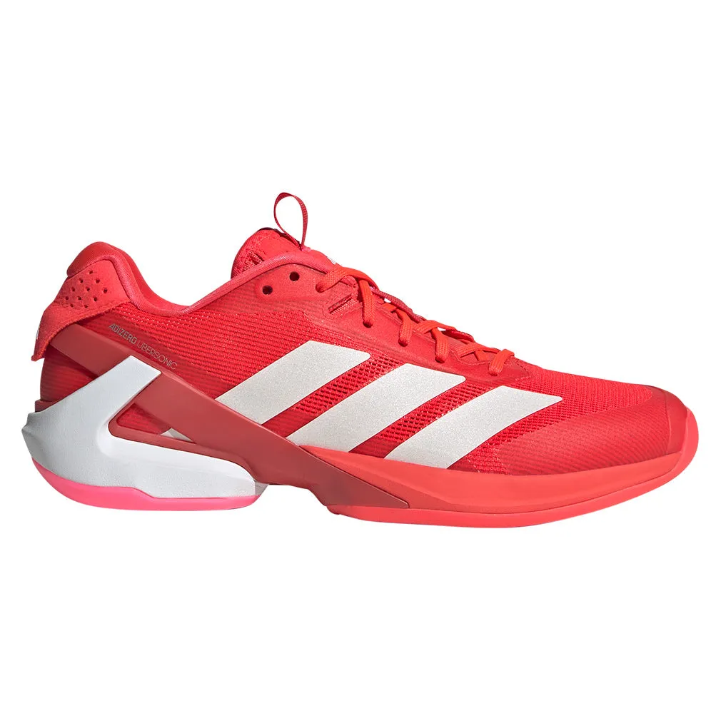 Women`s Adizero Ubersonic 5 Tennis Shoes Lucid Red and Lucid Pink