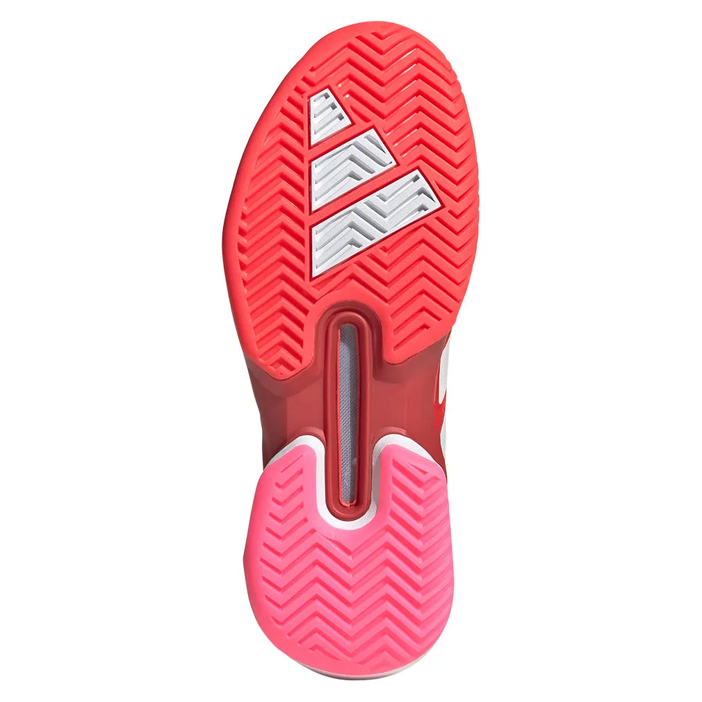 Women`s Adizero Ubersonic 5 Tennis Shoes Lucid Red and Lucid Pink