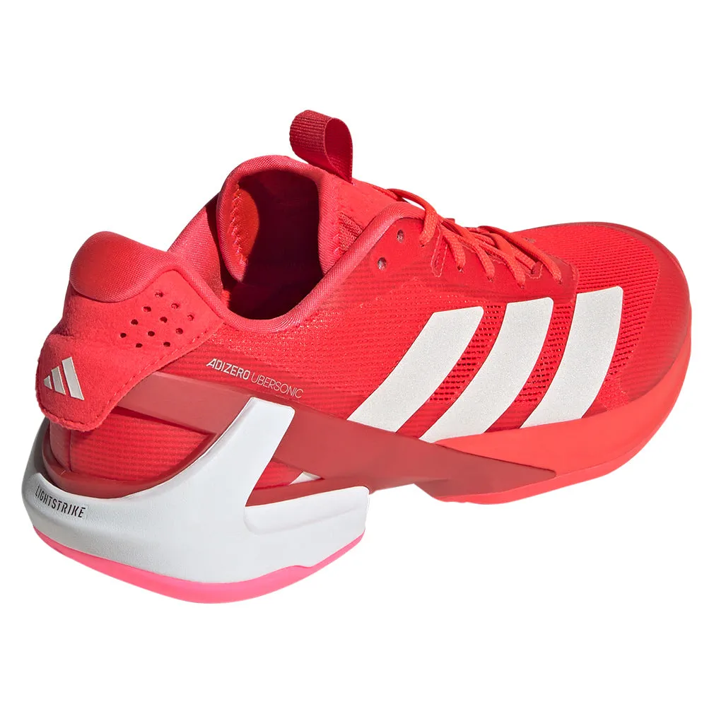 Women`s Adizero Ubersonic 5 Tennis Shoes Lucid Red and Lucid Pink