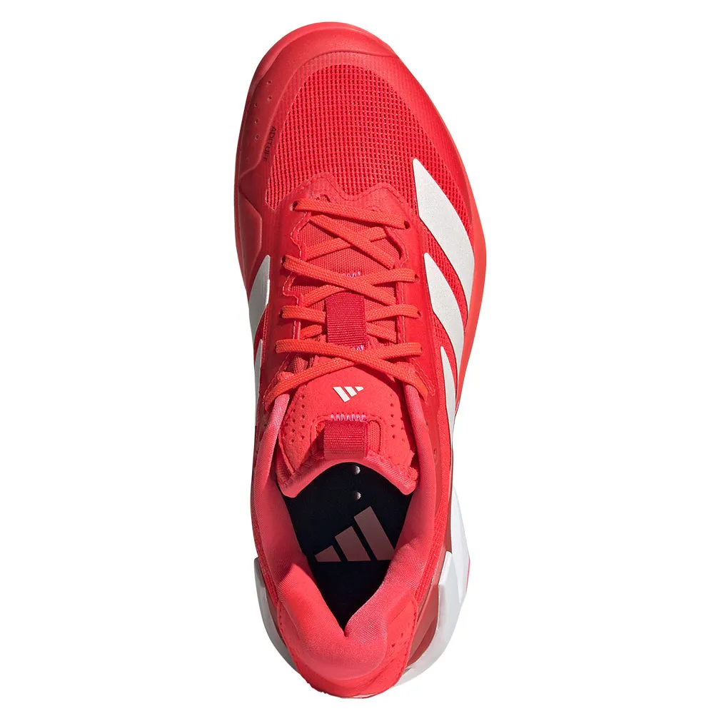 Women`s Adizero Ubersonic 5 Tennis Shoes Lucid Red and Lucid Pink