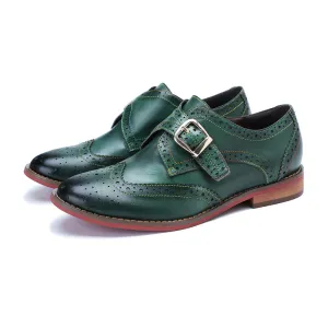 Women's Flat Brogue Oxfords Monk Strap Shoes